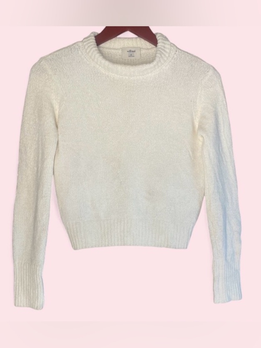 Wilfred Aritzia Cream Cropped Mock Neck Sweater XS NWT